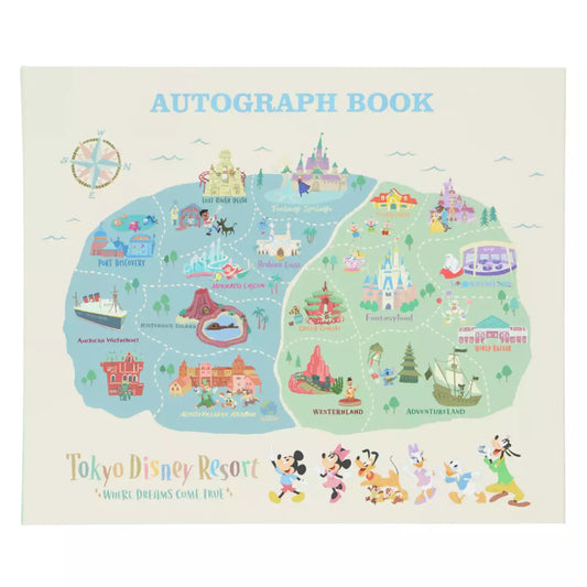 Tokyo Disney Resort - Parks Map - Autograph Book with Pen