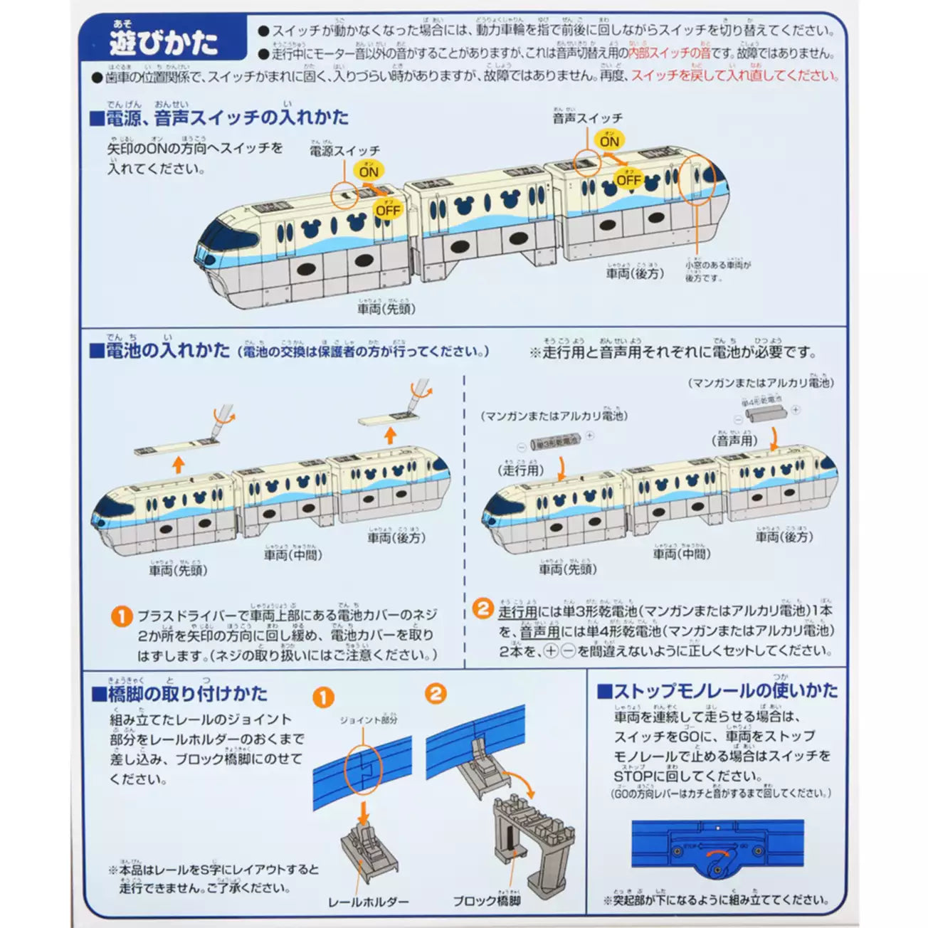 Tokyo Disney Resort - Disney Resort Line Toy Monorail - Plarail with Sound