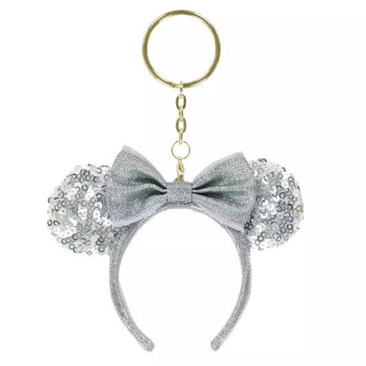 Tokyo Disney Resort - Minnie Ears - Silver Sequins - Ears Keychain