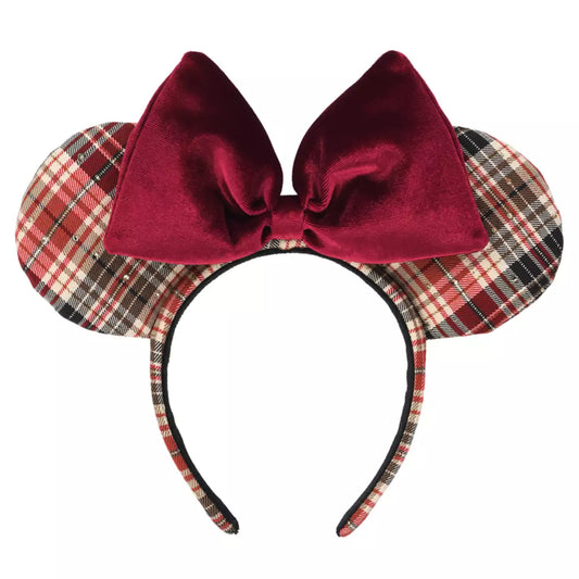 OCT 2 PREORDER - Tokyo Disney Resort - Red Plaid Velvet Ribbon - Minnie Ears