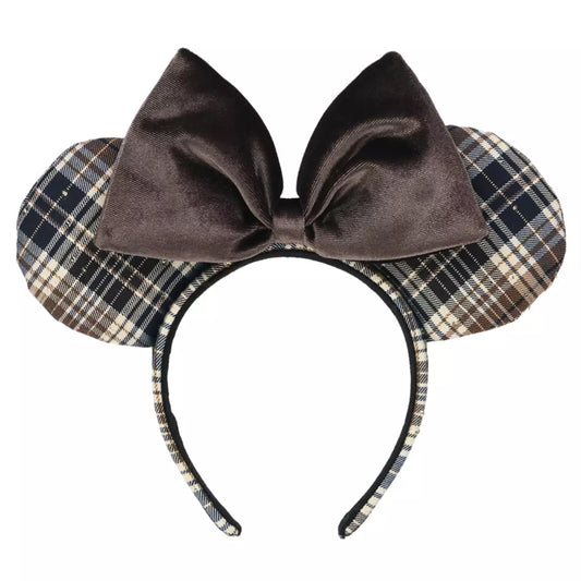 OCT 2 PREORDER - Tokyo Disney Resort - Brown Plaid Velvet Ribbon - Minnie Ears