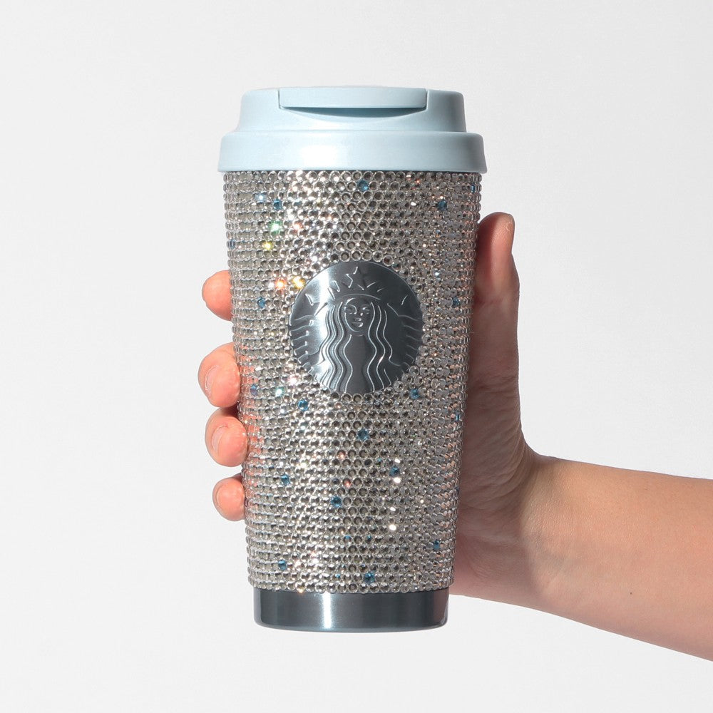 Starbucks Japan - Sakura 2026 - Twinkle Gently - Stainless Steel Tumbler - Rhinestone Airy Blue 473ml