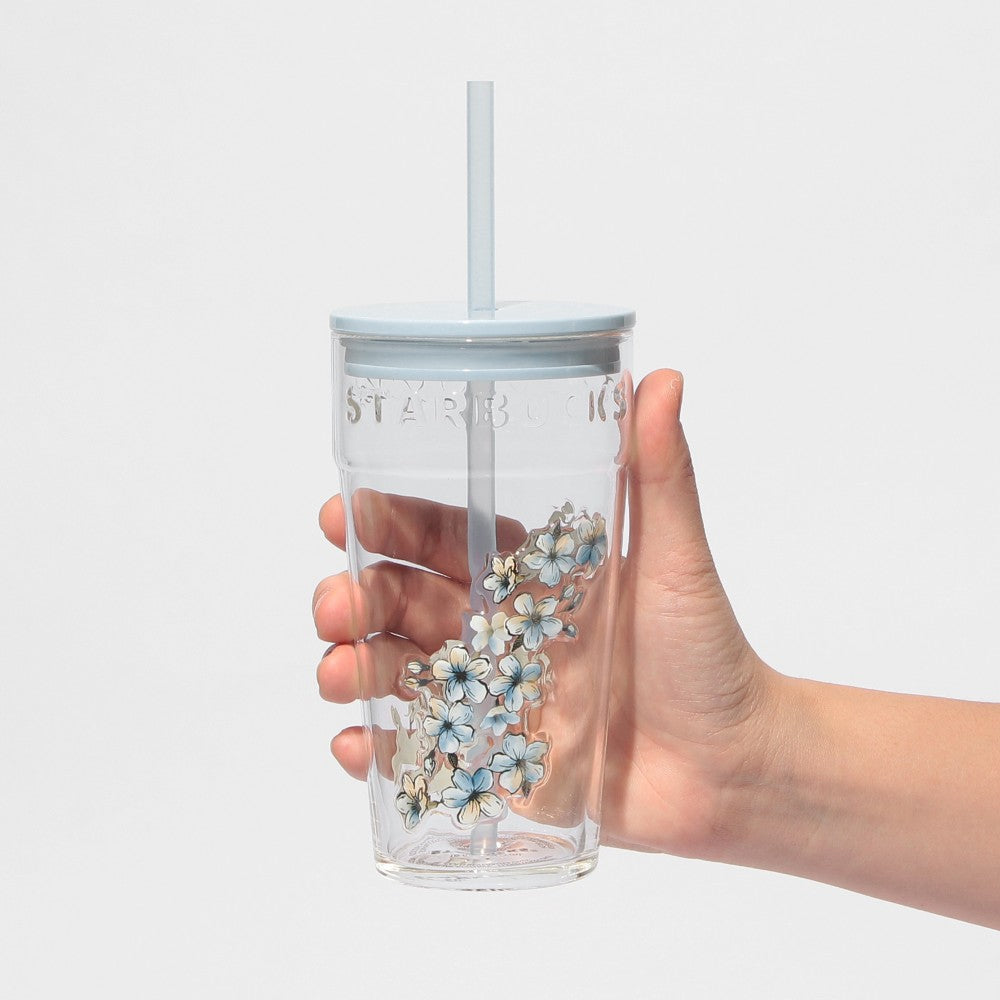 Starbucks Japan - Sakura 2026 - Twinkle Gently - Glass Tumbler - Airy Blue 473ml