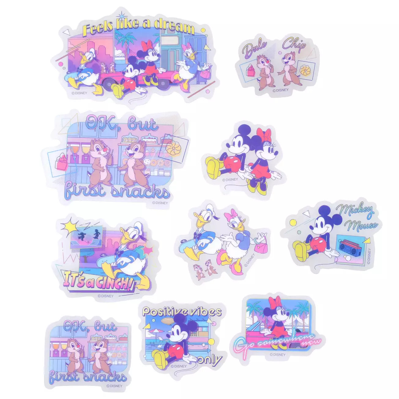 JAPAN LIMITED - Mickey & Friends Clear Stickers - Message Sticker Collection
