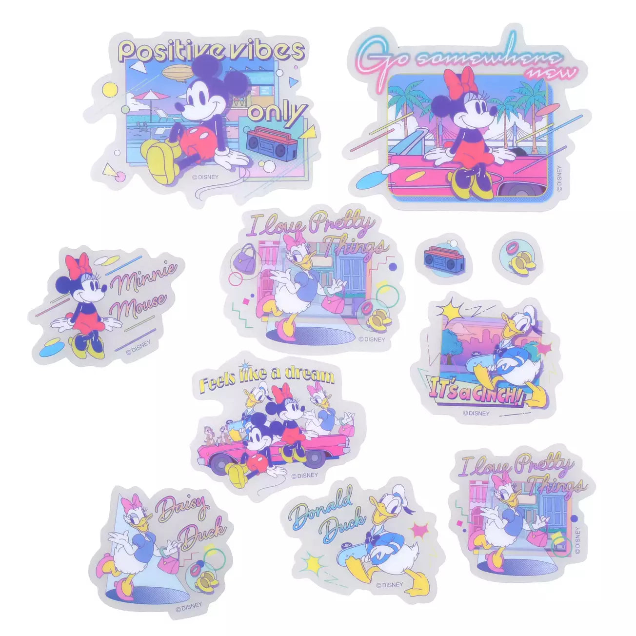 JAPAN LIMITED - Mickey & Friends Clear Stickers - Message Sticker Collection