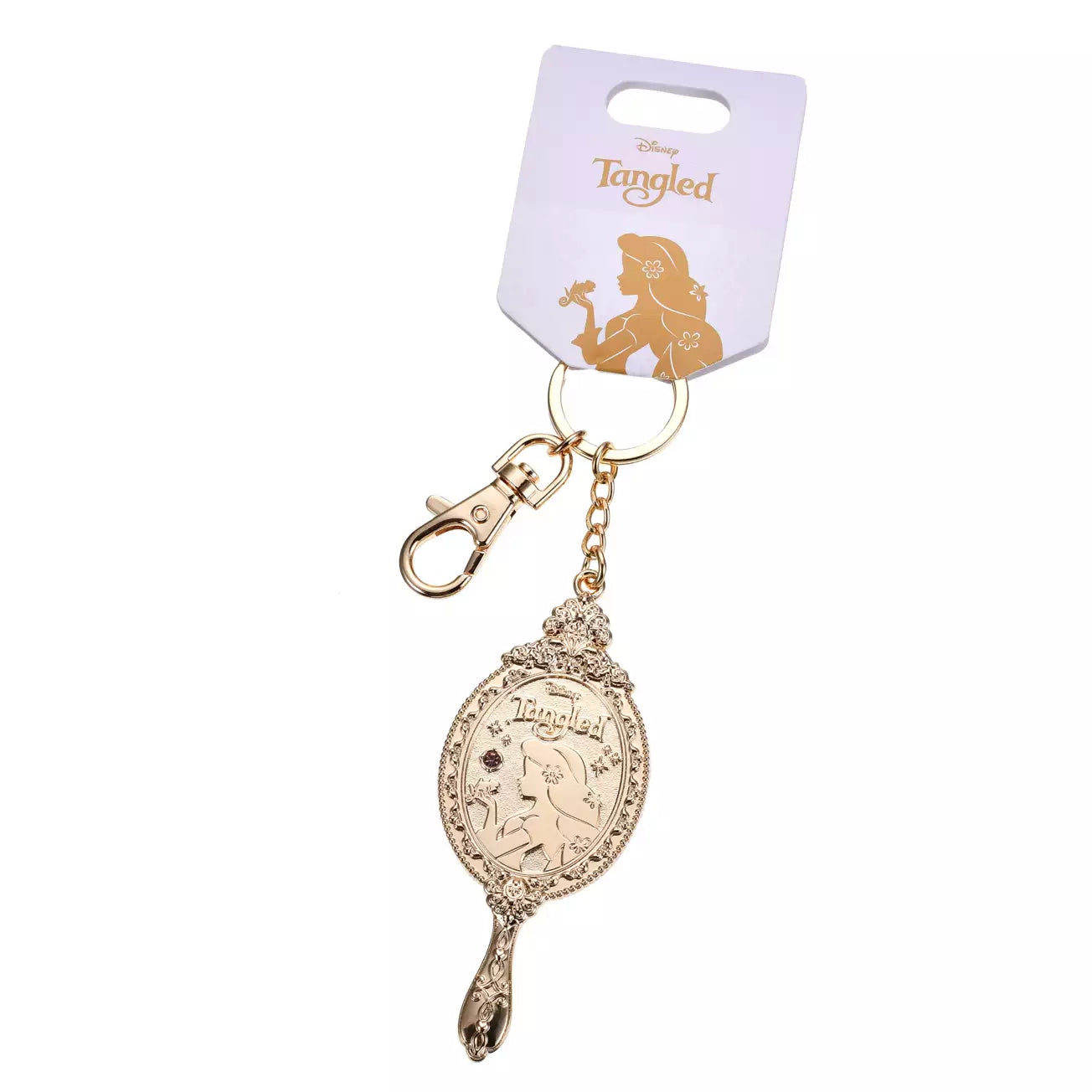 Tangled - Wishing You a Lovely Day - Rapunzel Keychain Mirror - Gold