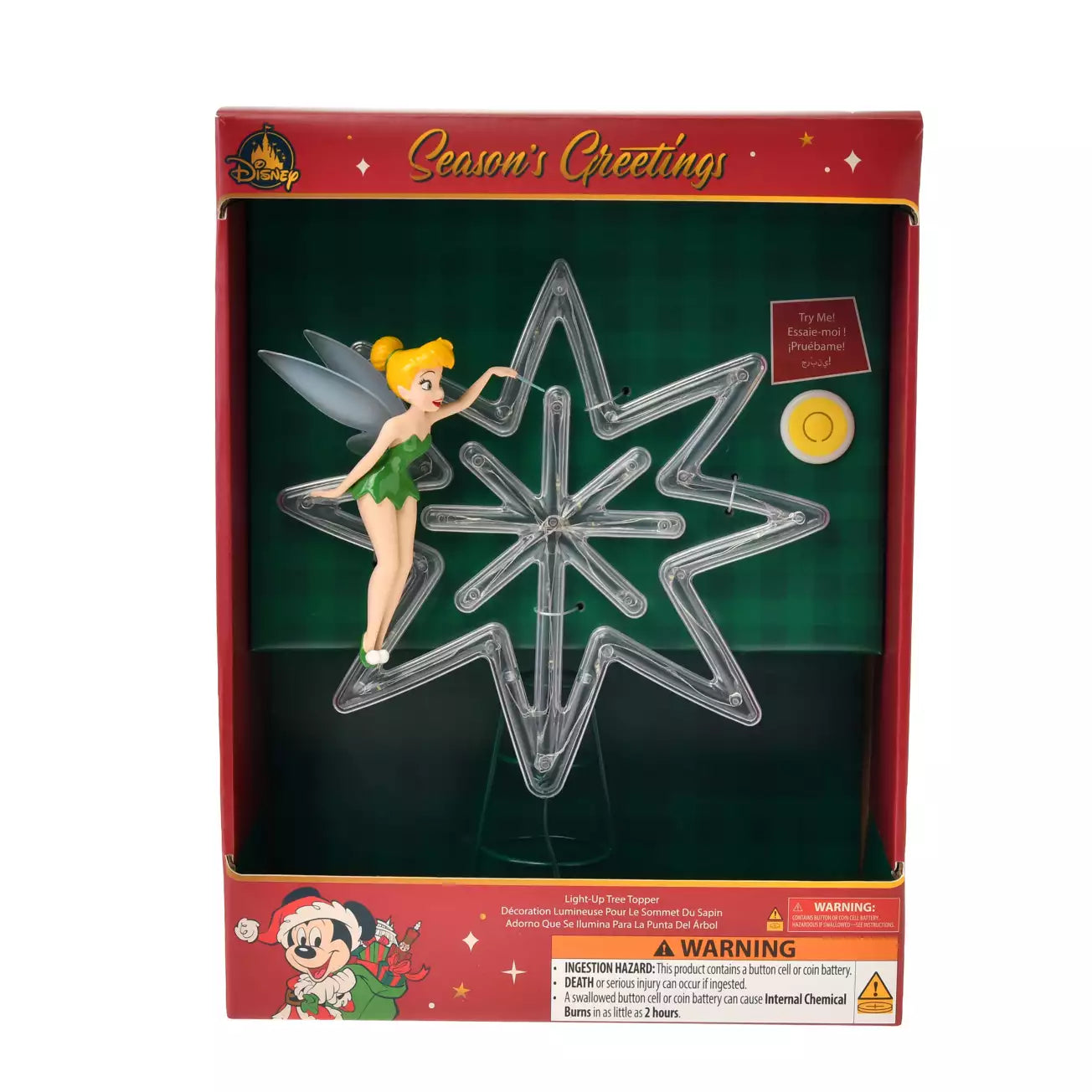 NOV 4 PREORDER - Japan Disney Store - Christmas 2025 - Peter Pan - Tinkerbell Light Up Tree Topper