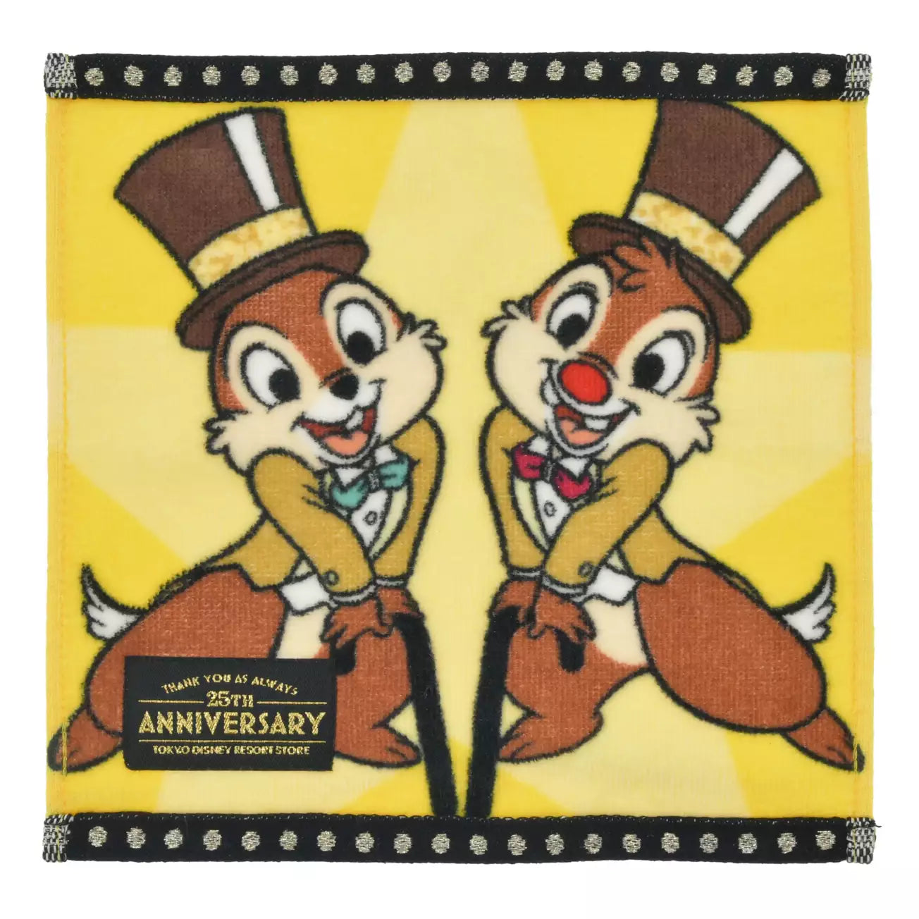 Tokyo Disney Resort Store Limited - 25th Anniversary - 100% Cotton - Chip & Dale Hand Towel