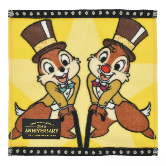 Tokyo Disney Resort Store Limited - 25th Anniversary - 100% Cotton - Chip & Dale Hand Towel