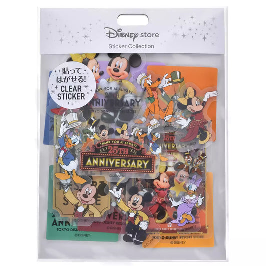 Tokyo Disney Resort Store Limited - 25th Anniversary - Mickey & Friends - Clear Stickers - Sticker Collection