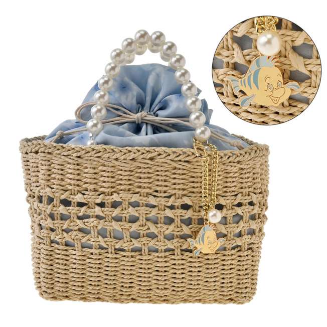Japan Limited - Disney YUKATA Collection - Ariel & Flounder Basket Bag with Drawstring Charm
