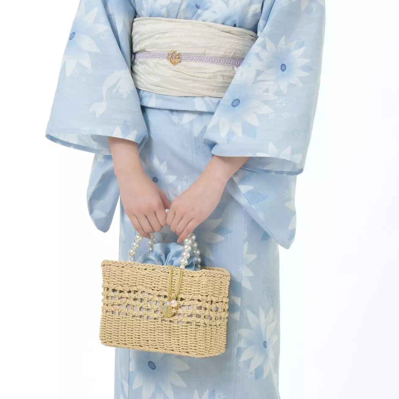 Japan Limited - Disney YUKATA Collection - Ariel & Flounder Basket Bag with Drawstring Charm