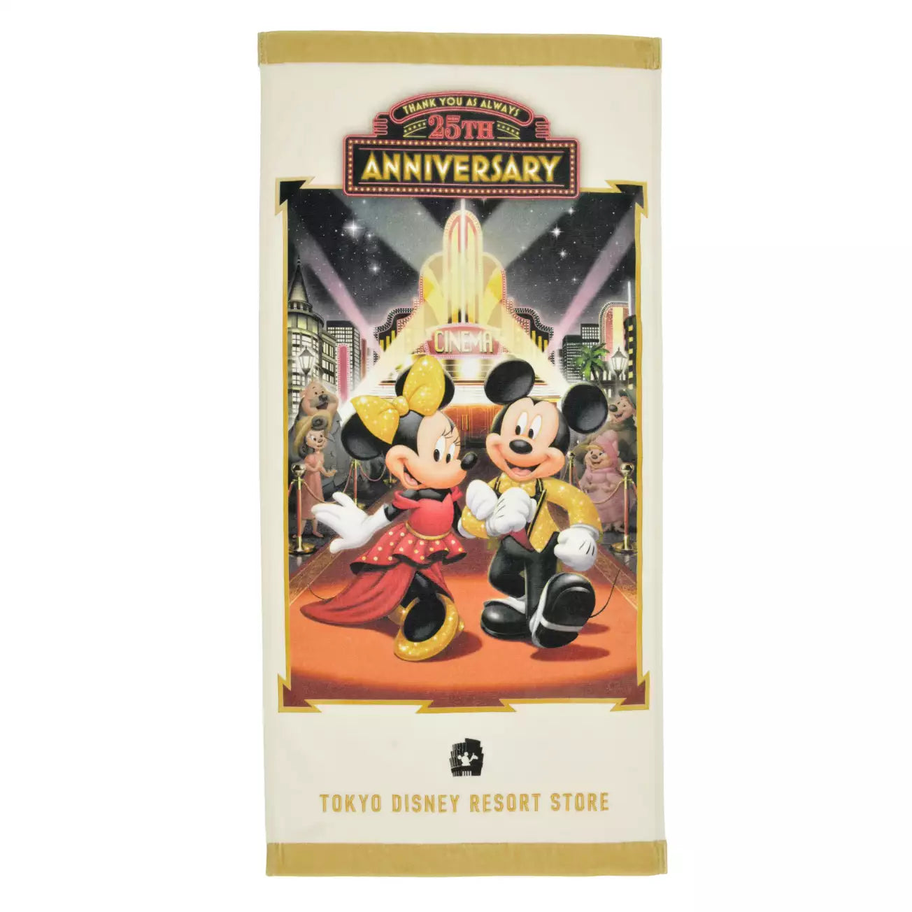 Tokyo Disney Resort Store Limited - 25th Anniversary - 100% Cotton - Mickey & Minnie Bath Towel