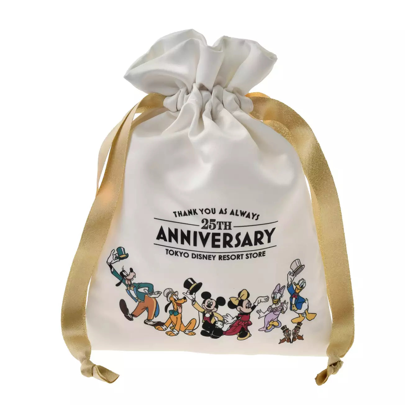 Tokyo Disney Resort Store Limited - 25th Anniversary - Mickey & Friends - Drawstring Bag