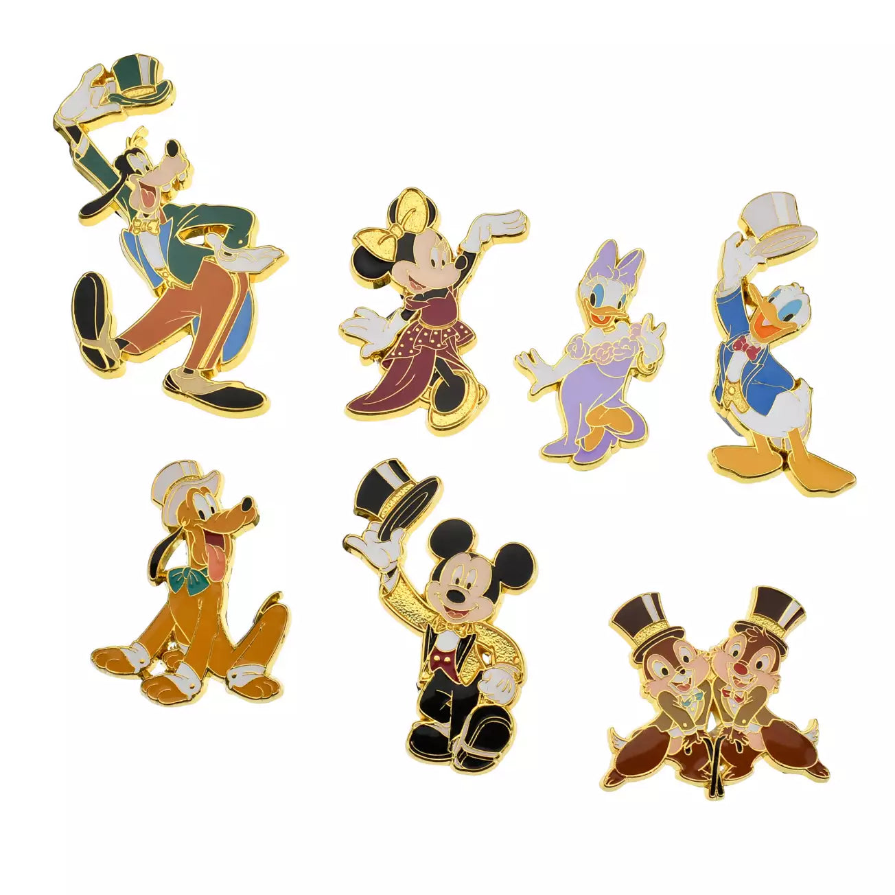 Tokyo Disney Resort Store Limited - 25th Anniversary - Mickey & Friends Pin Badge Set with Frame