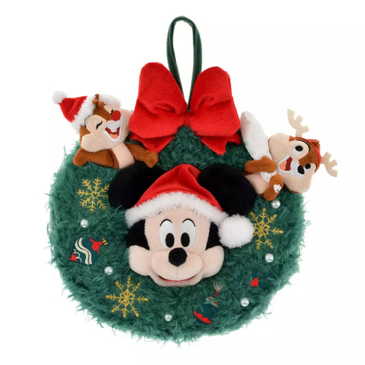 NOV 4 PREORDER - Japan Disney Store - Christmas 2025 - Mickey, Chip & Dale Wreath Plush