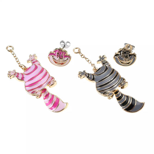 SEPT 29 PREORDER - Japan Limited - Alice in Wonderland - Cheshire Cat - 2-Way Swing Asymmetrical Earrings