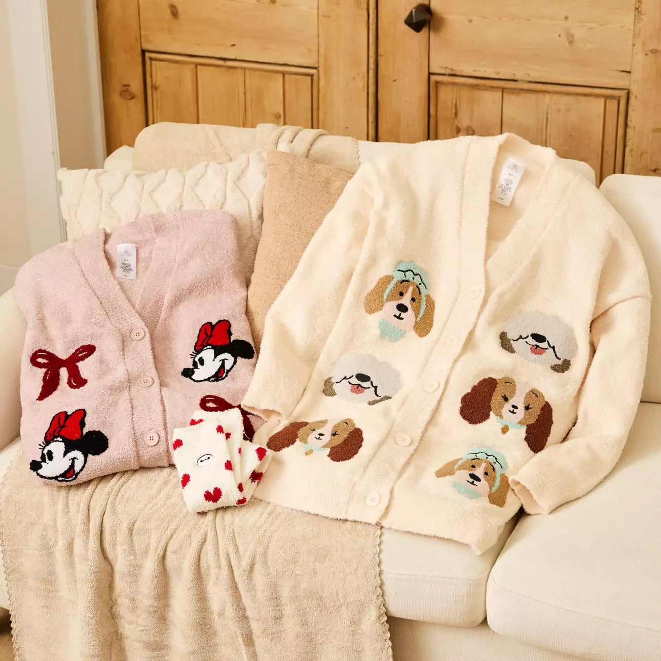 Japan Limited - Disney Dogs - Lady, Nana & Max Long Sleeve Knit Cardigan - Loungewear