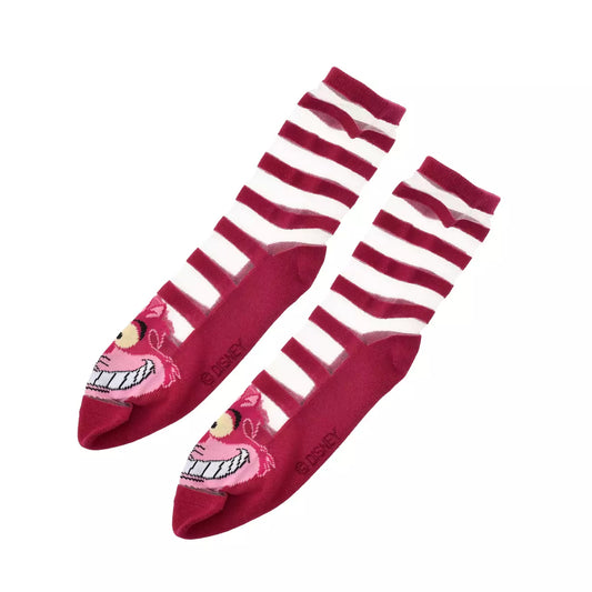 SEPT 29 PREORDER - Japan Limited - Alice in Wonderland - Pink Cheshire Cat - Sheer Socks 23-25cm