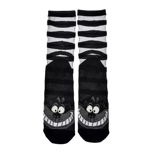 SEPT 29 PREORDER - Japan Limited - Alice in Wonderland - Black Cheshire Cat - Sheer Socks 23-25cm