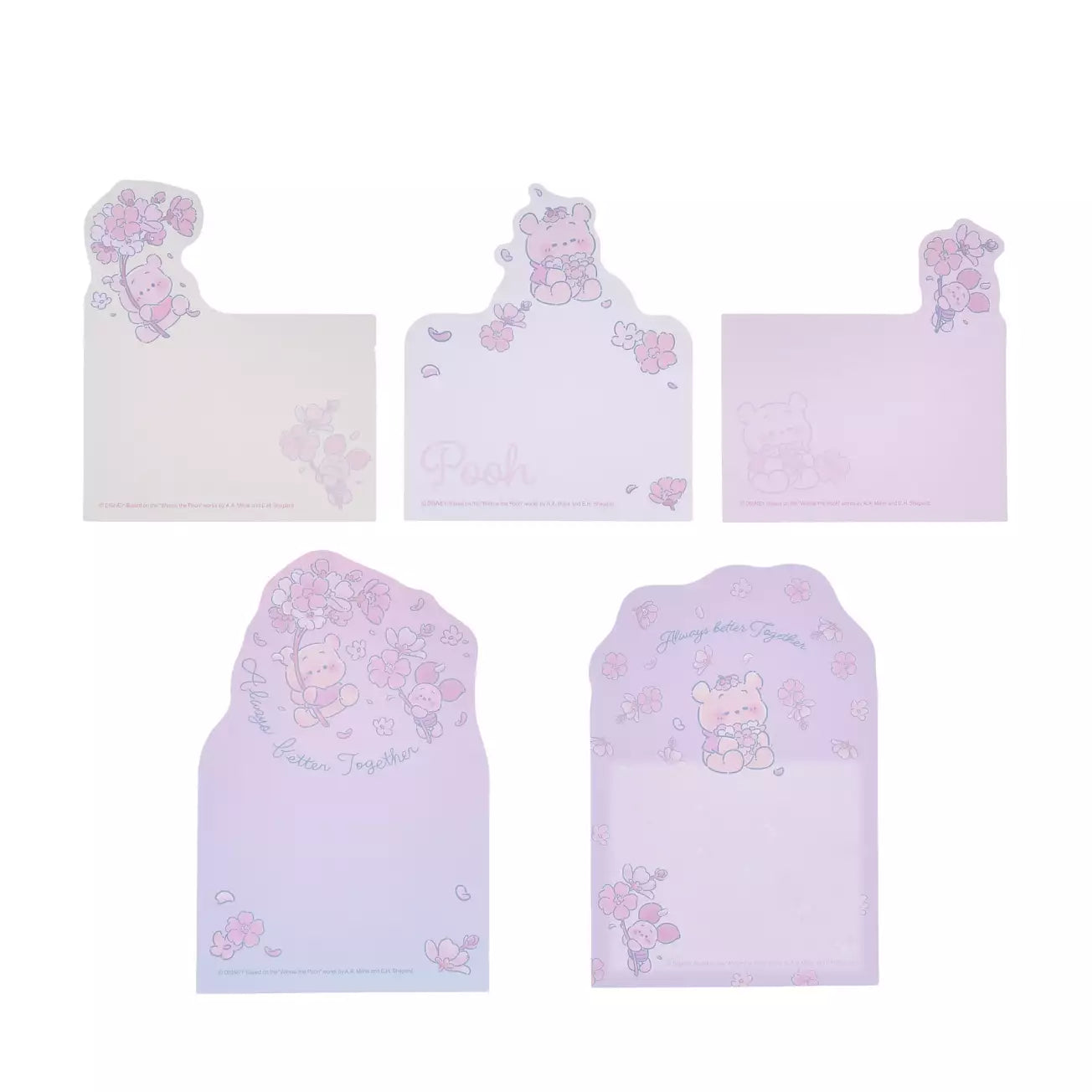 JAN 12 PREORDER - Japan Disney Store - Sakura 2026 - Winnie the Pooh & Piglet - Memo Set with Stand