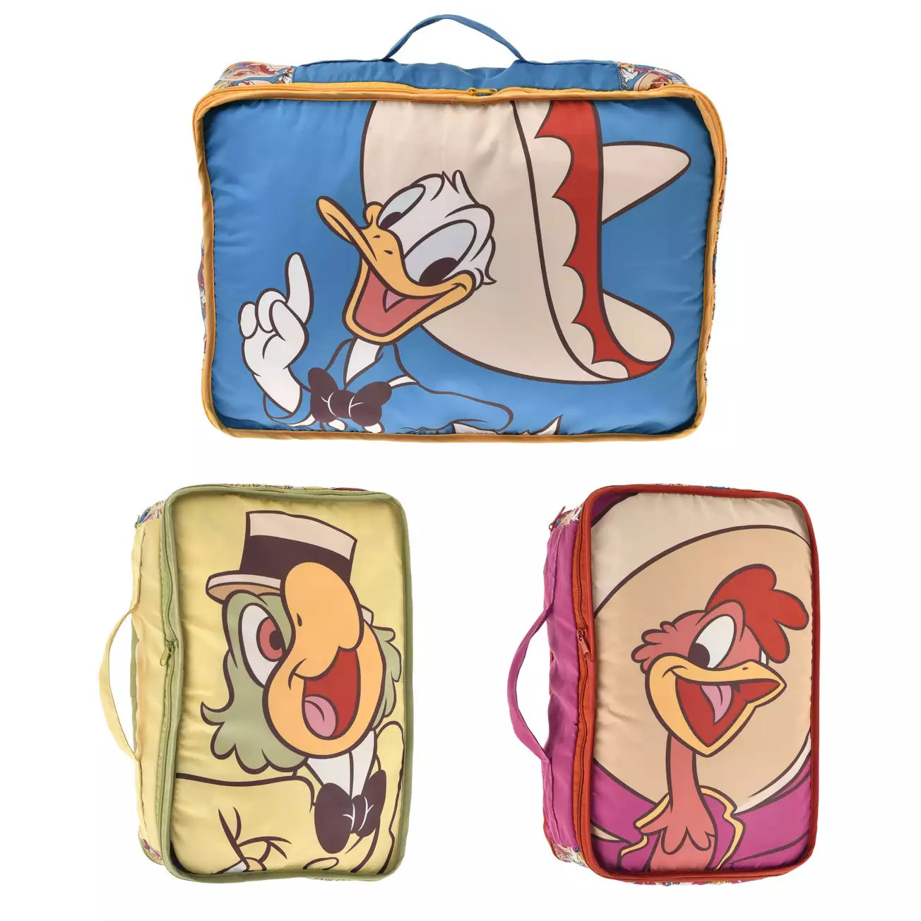 Japan Disney Store - The Three Caballeros - Travel with Amigos - Donald, Jose Carioca & Panchito - Compression Pouch Set