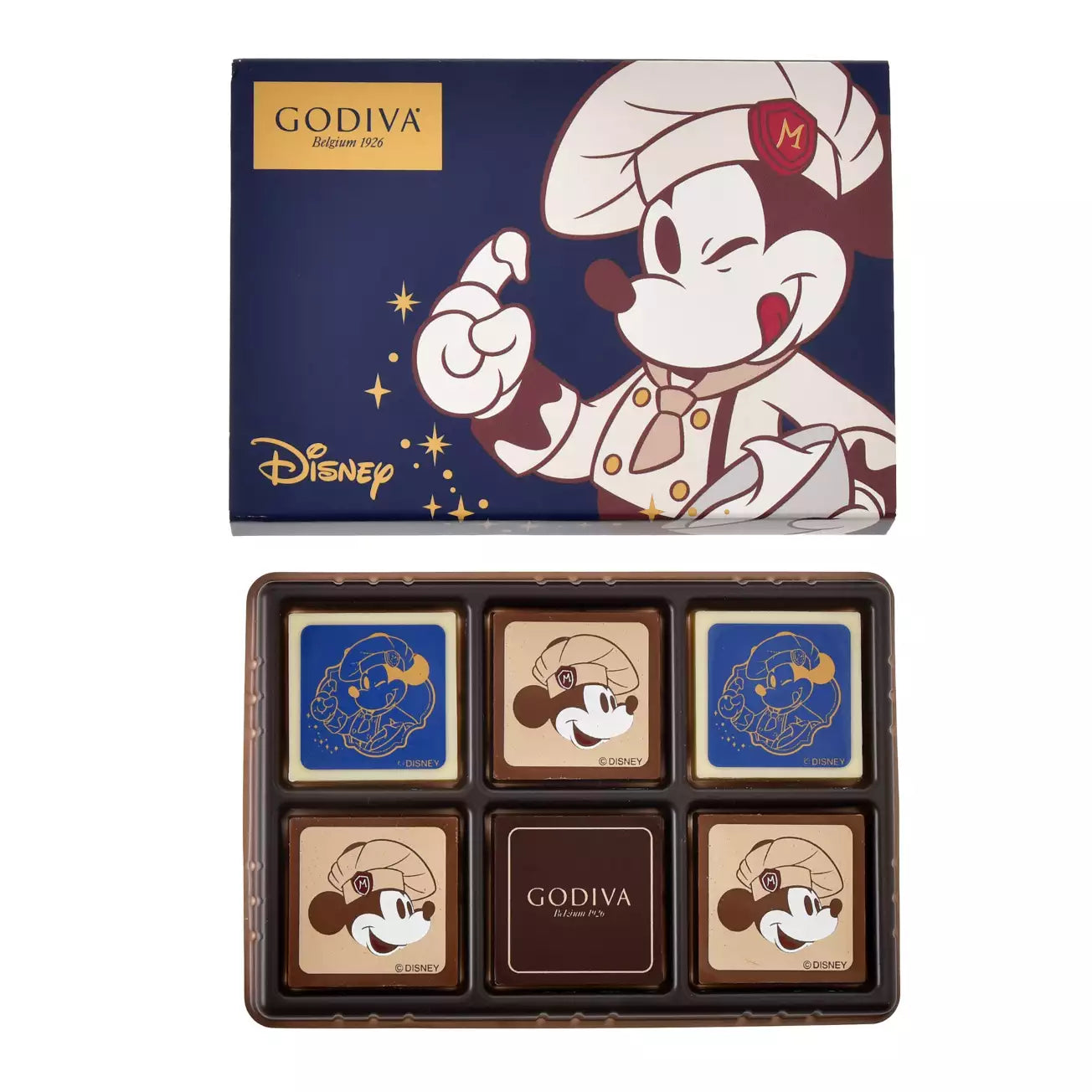 JAN 6 PREORDER - Disney Store Japan x Godiva - Valentines 2026 - Mickey Chocolate Carre Assortment in a Pouch
