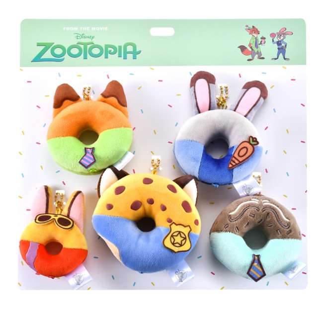 FEB 9 PREORDER - Japan Disney Store - Zootopia - 10th Anniversary Collection - Donut Plush Keychain Set