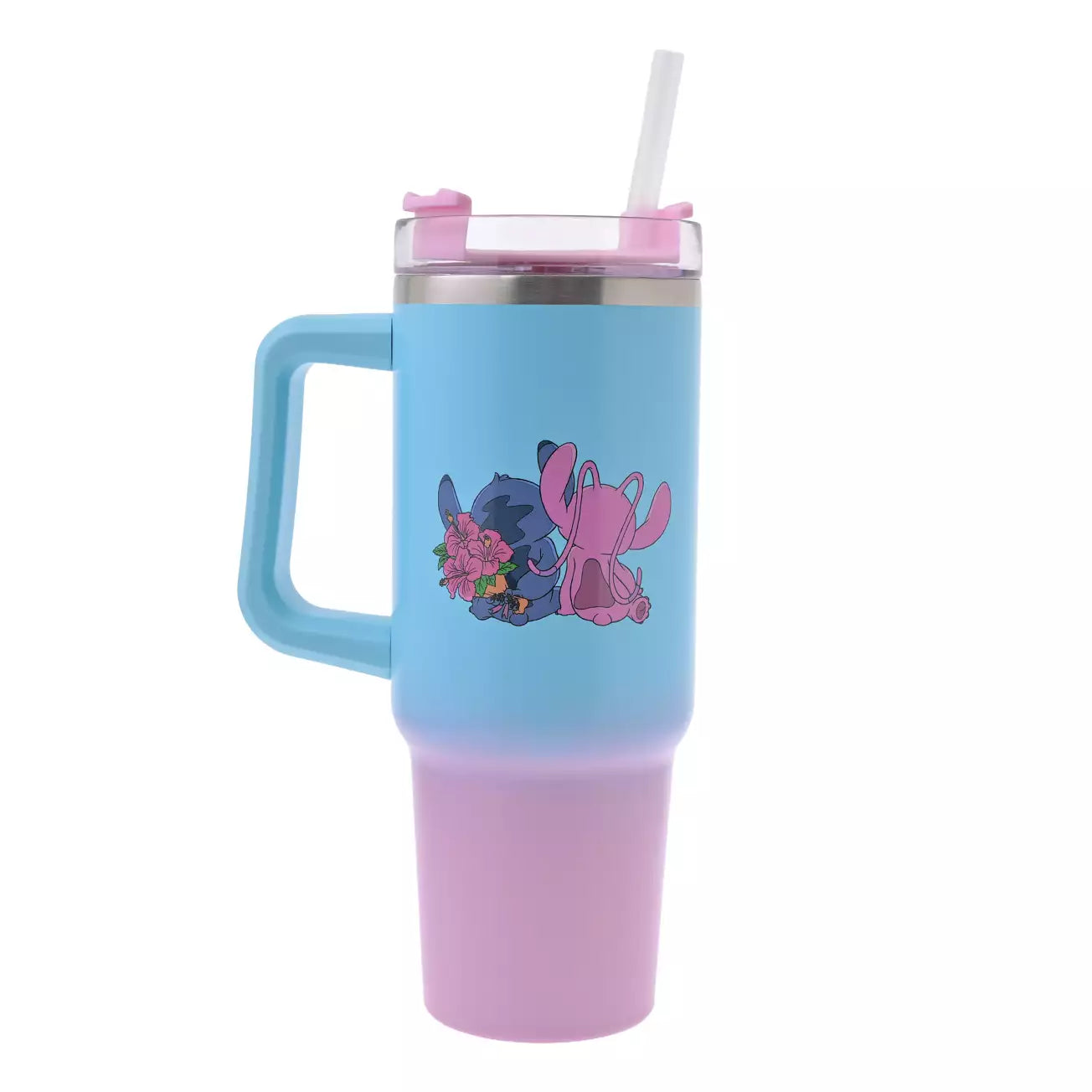 JULY 14 PREORDER - Japan Disney Store - Stitch & Angel Collection - Stainless Steel Tumbler with Straw