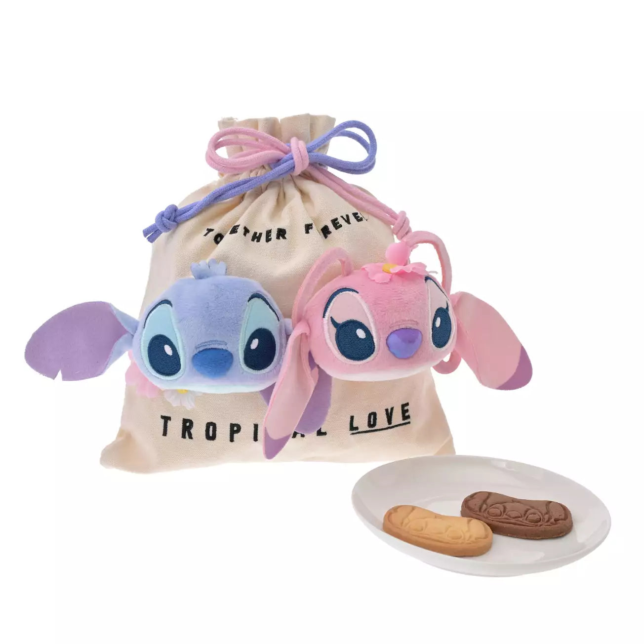 JULY 14 PREORDER - Japan Disney Store - Stitch & Angel Collection - Cookies in a Drawstring Pouch