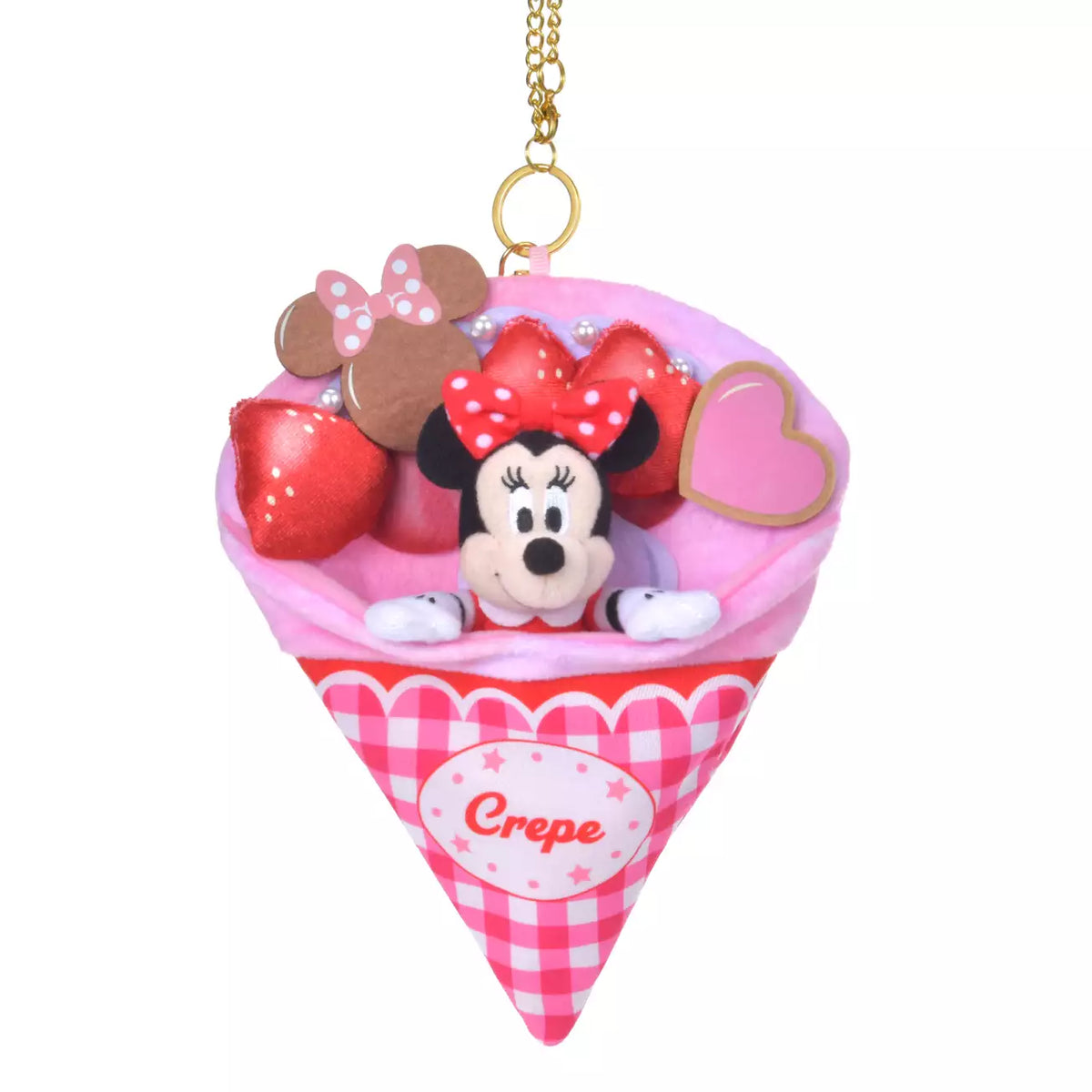 OCT 6 PREORDER - Japan Disney Store - Strawberry Crepe Pocket - Minnie Mouse Plush Keychain