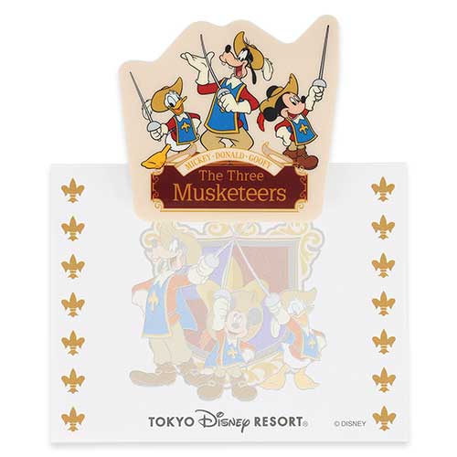 OCT 9 PREORDER - Tokyo Disney Resort - The Three Musketeers - Memo Pad & Clip