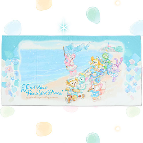 APRIL 15 PREORDER - Disneysea Limited - Duffy & Friends - Find Your Beautiful Blues - Wide Bath Towel