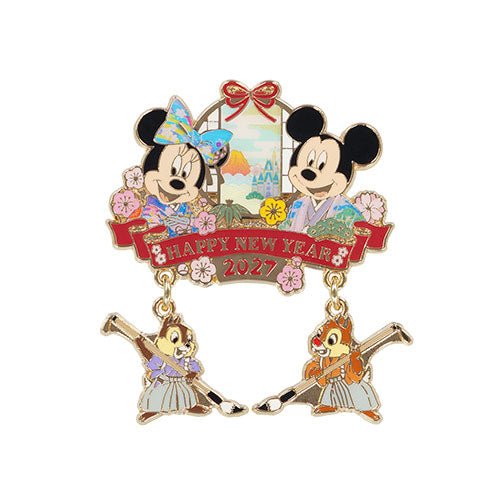 DEC 1 RELEASE -Tokyo Disney Resort - New Years 2027 - Mickey Mouse & Friends - Pin