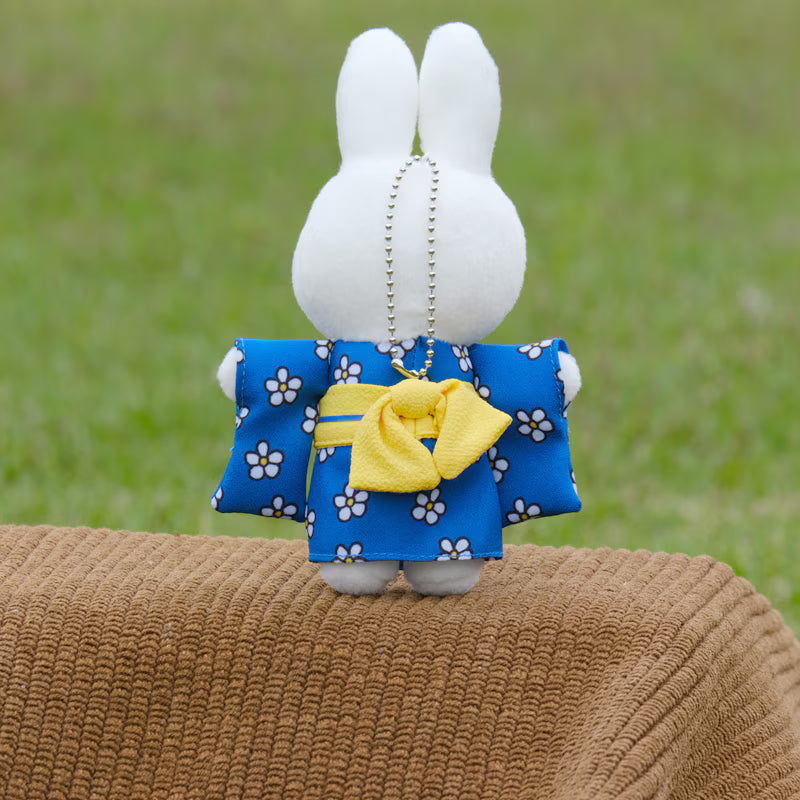Miffy Japan - Japanesque Miffy Kimono - Birthday Floral Pattern - Plush Mascot Keychain