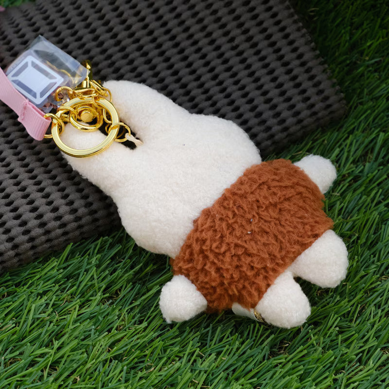 Miffy Japan - Fluffy Plush Bag Charm Cacao - Milk Chocolate