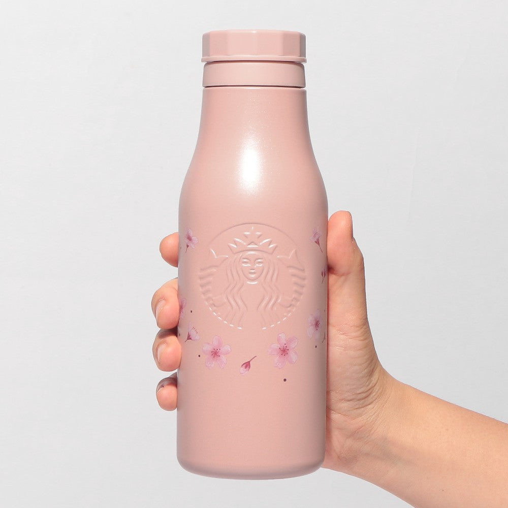 Starbucks Japan - Sakura 2026 - Stainless Steel Logo Bottle - Matte Pink - 473ml