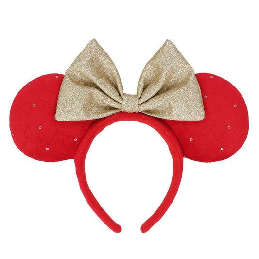 Tokyo Disney Resort - Heart Stitching Red x Gold - Minnie Ears