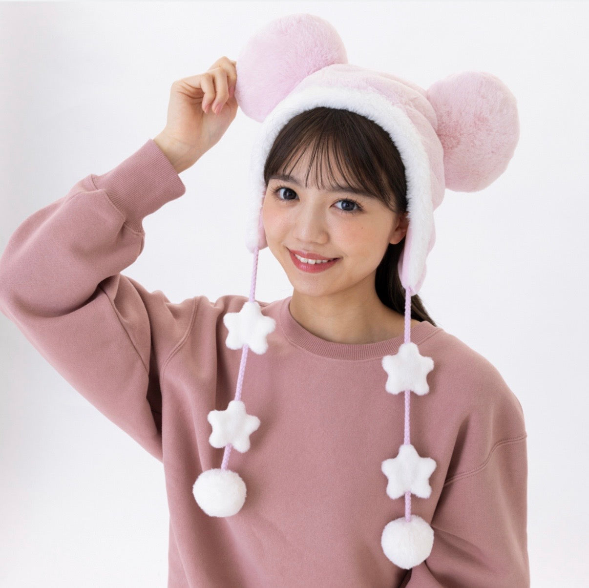 Tokyo Disney Resort - Pink Pompom - Mickey Mouse Fan Cap