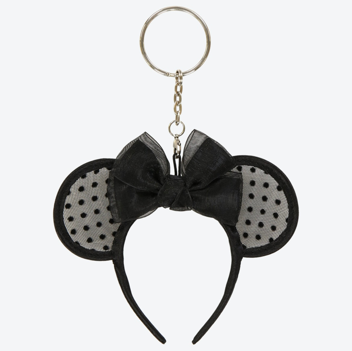 Tokyo Disney Resort - Minnie Ears - Black Lace Ears Keychain