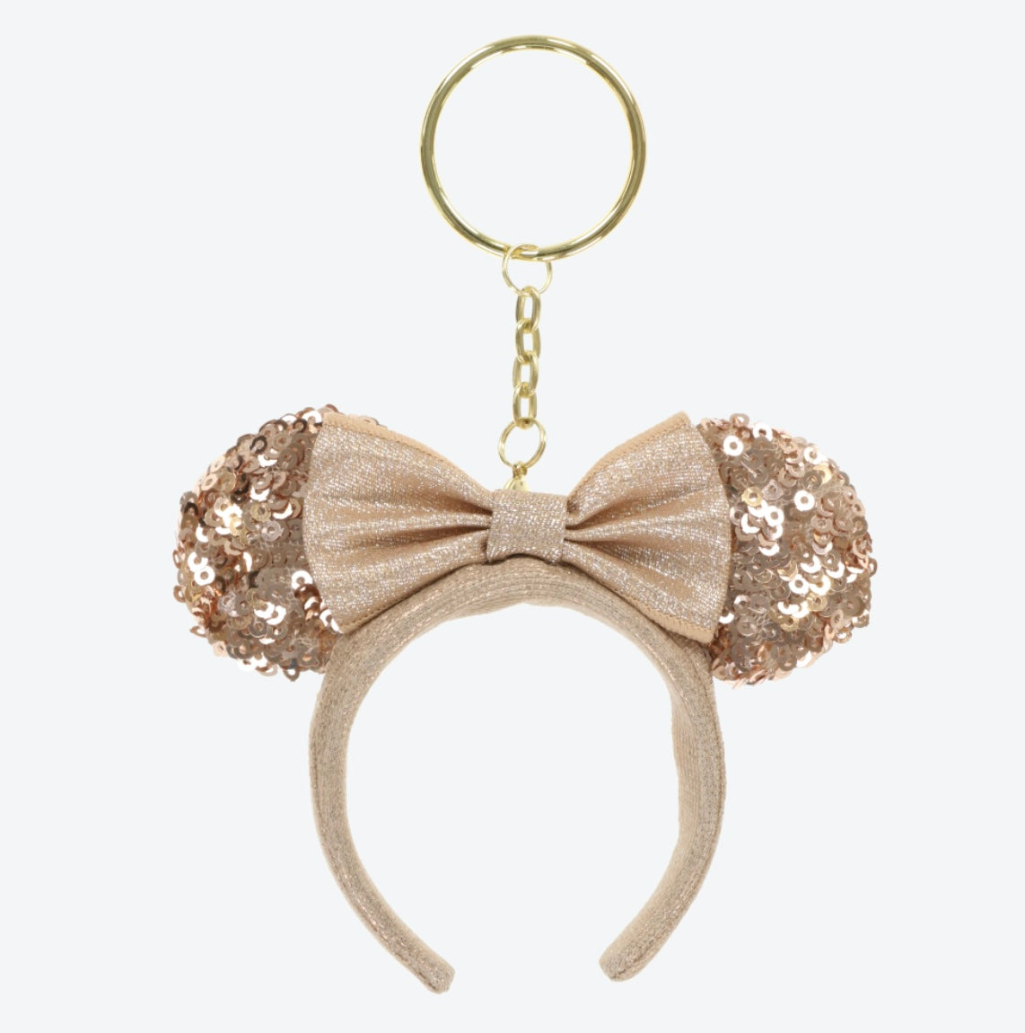 Tokyo Disney Resort - Minnie Ears - Gold Sequins - Ears Keychain