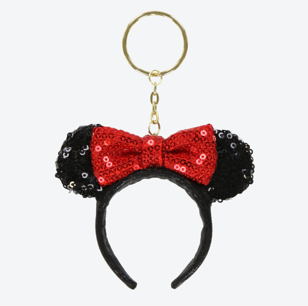 Tokyo Disney Resort - Minnie Ears - Red x Black Sequins - Ears Keychain