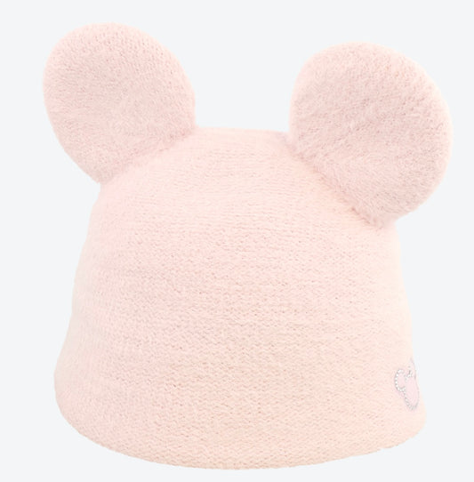 Tokyo Disney Resort - Pink Ears Fluffy Hat - Adult Size - Rhinestone