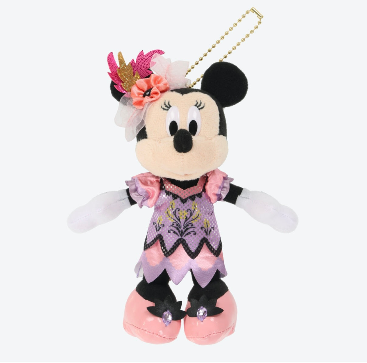 Tokyo Disney Resort - Tokyo Disneyland - The Diamond Variety Muster - Minnie Mouse Plush Keychain / Pin (2 Outfits)