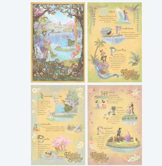 DISNEYSEA LIMITED - Fantasy Springs - 4 Set Postcard