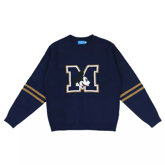 Tokyo Disney Resort - Mickey Mouse - Letterman Unisex Sweater (Blue)