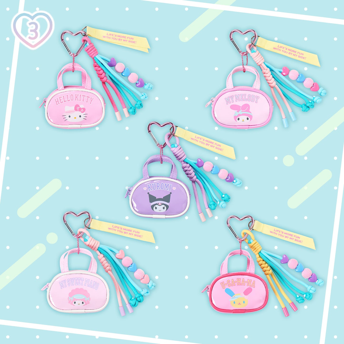 AUG 26 PREORDER - Sanrio Japan - Sanrio Girls' Tennis Club - Mini Pouch Charm Keychain