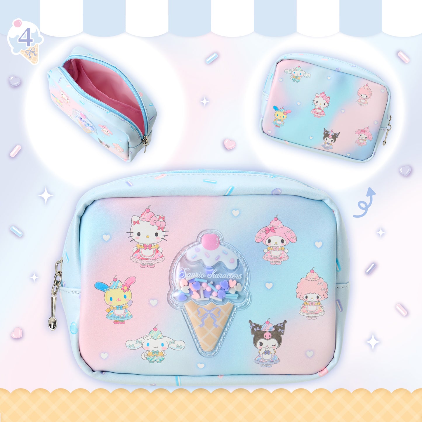 JUNE 3 PREORDER - Sanrio Japan - Dreamy Ice Cream Parlor - Pouch