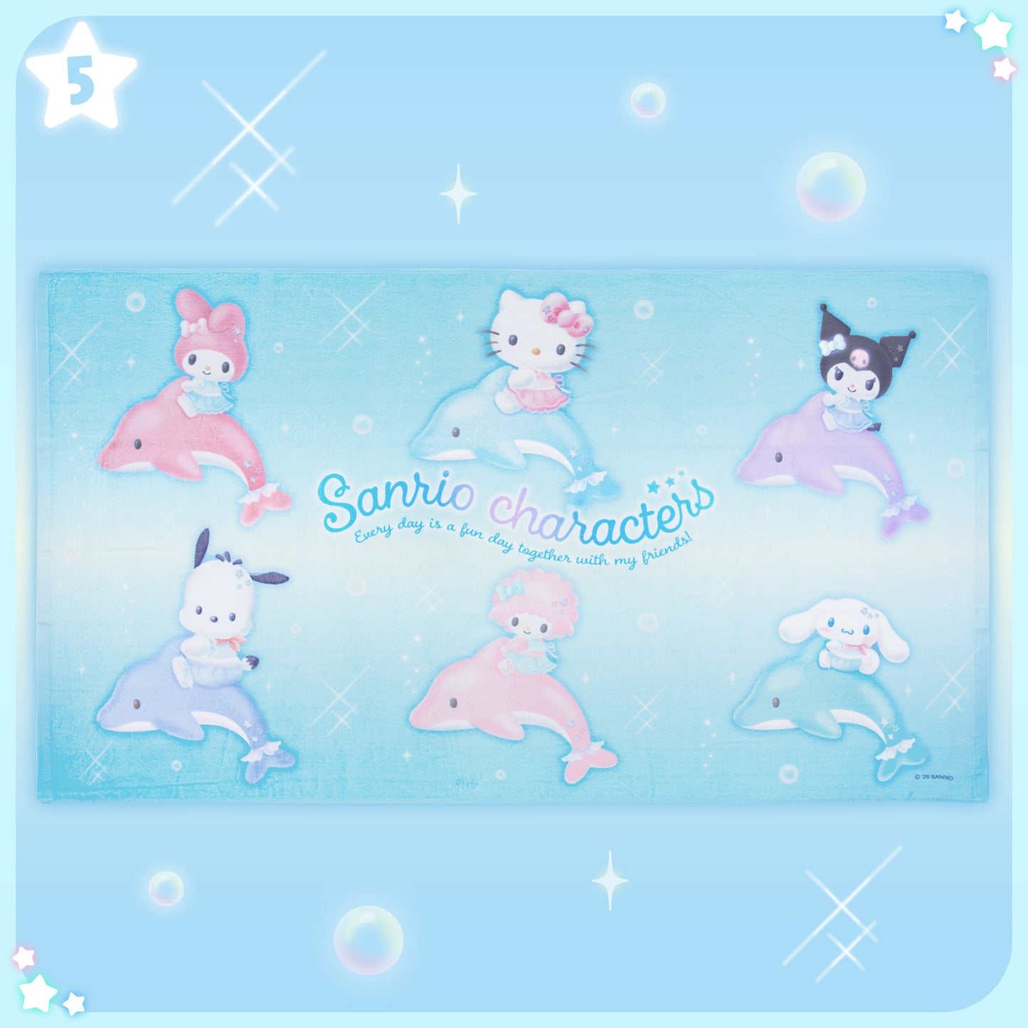 JULY 8 PREORDER - Sanrio Japan - Shiny Dolphin Design Series - Bath Towel