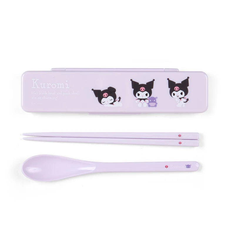 Sanrio Japan - Kuromi - Chopsticks & Spoon Set
